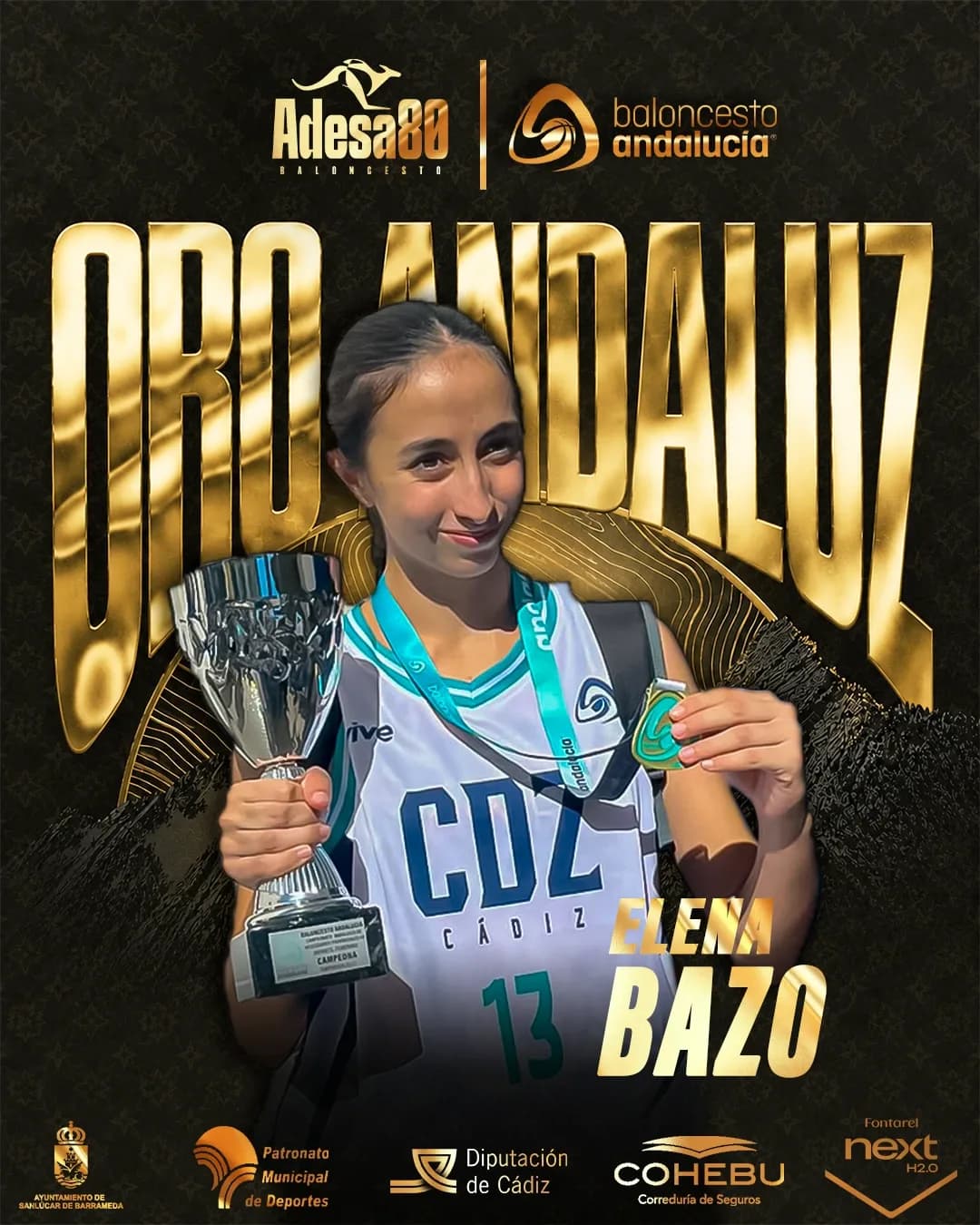 Portada: Elena Bazo, campeona de Andalucía con la selección gaditana ¡Orgullo de ADESA 80!